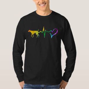 German Shorthaired Pointer Heartbeat Colorful Dog T-Shirt