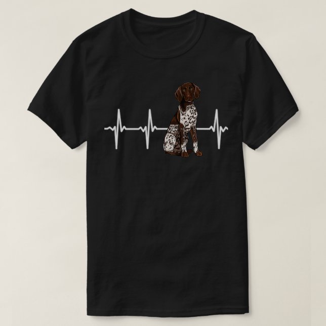 German Shorthaired Pointer Heartbeat Dog Lover  T-Shirt (Design Front)
