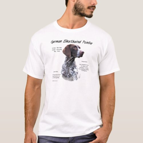 German Shorthaired Pointer History Design T_Shirt