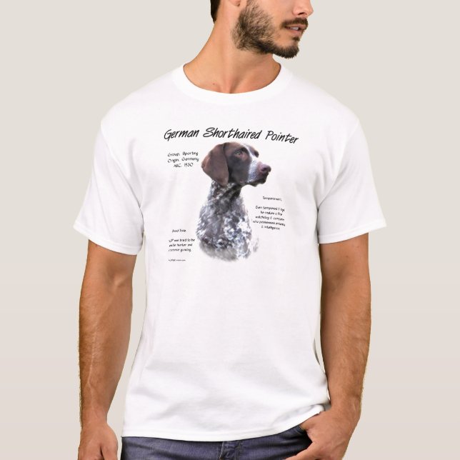 German Shorthaired Pointer History Design T-Shirt (Front)