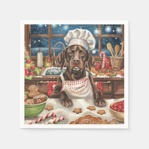 German Shorthaired Pointer Holiday Baking: Festive Napkins