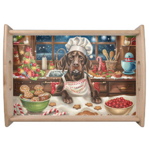 German Shorthaired Pointer Holiday Baking: Festive Serving Tray
