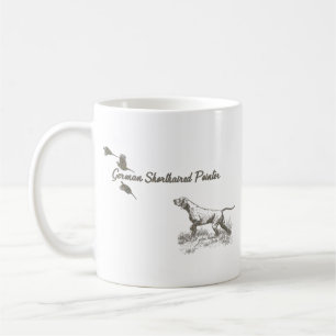 German Shorthaired Pointer hunt quail , Art Mug