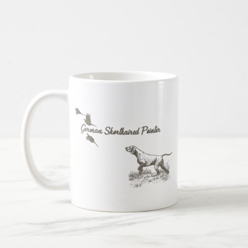 German Shorthaired Pointer hunt quail  Art  Mug