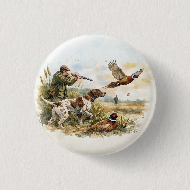German Shorthaired Pointer ,hunting Button (Front)