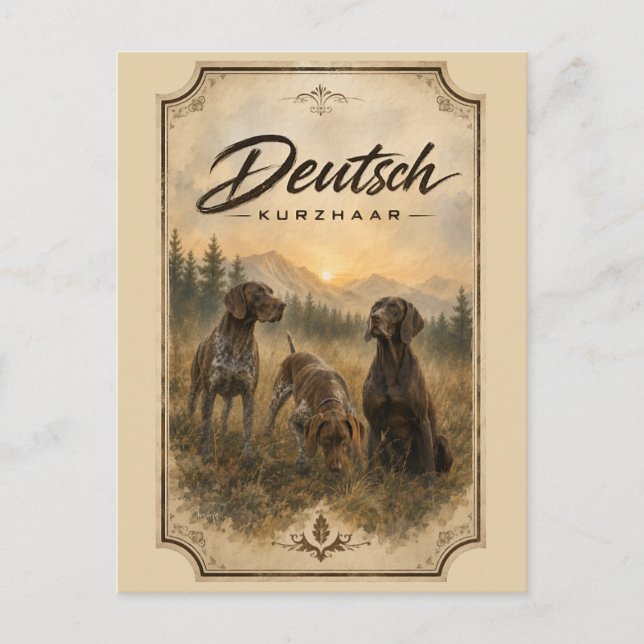 German Shorthaired Pointer– Hunting Collection Postcard (Front)