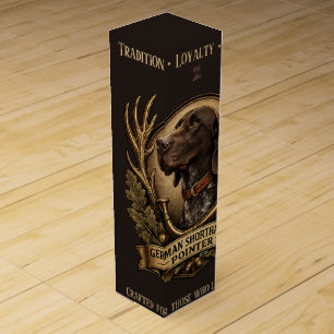 German Shorthaired Pointer, Hunting Horn Art Wine Box