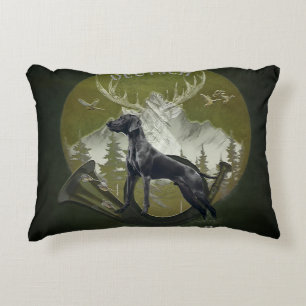 German Shorthaired Pointer , Hunting logo Accent Pillow