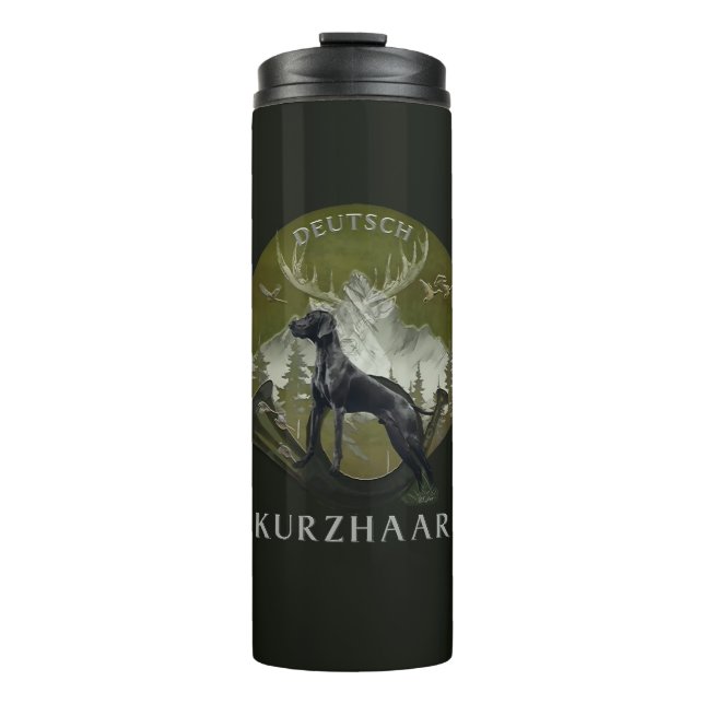 German Shorthaired Pointer , Hunting  logo  Thermal Tumbler (Front)