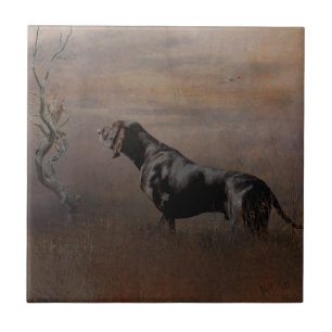 German Shorthaired Pointer , Hunting pheasant Tape Ceramic Tile