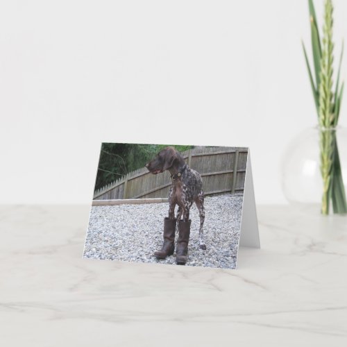 German Shorthaired Pointer in Boots Card