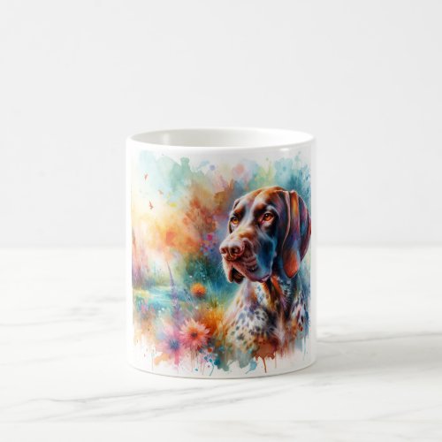 German Shorthaired Pointer in Colorful Watercolor  Coffee Mug