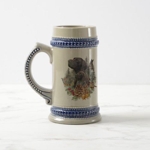 German Shorthaired Pointer in winter   Beer Stein