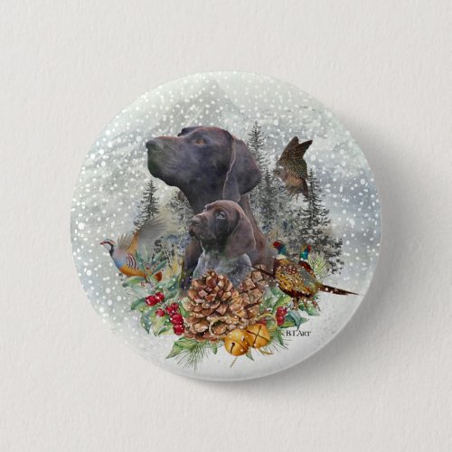 German Shorthaired Pointer in winter  Button