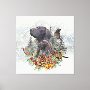 German Shorthaired Pointer in winter Canvas Print