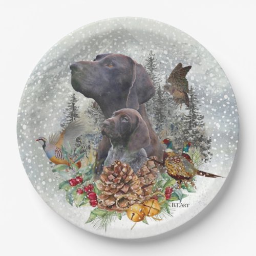 German Shorthaired Pointer in winter     Paper Plates