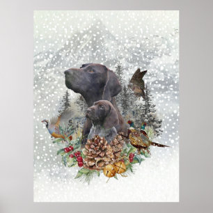 German Shorthaired Pointer in winter Poster