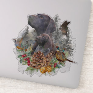 German Shorthaired Pointer in winter Sticker