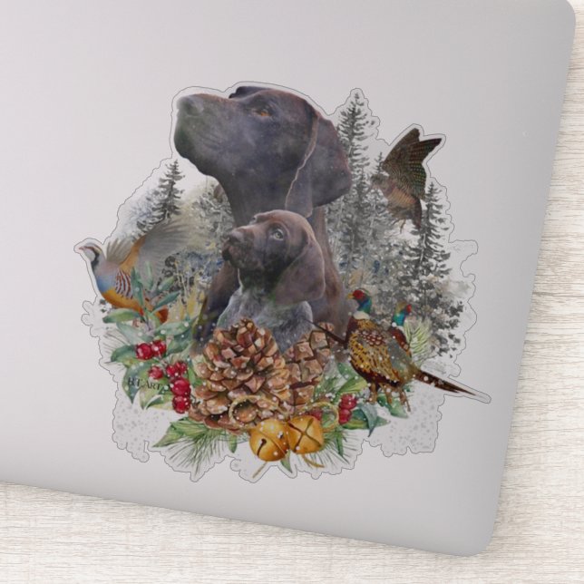 German Shorthaired Pointer in winter  Sticker (Detail)