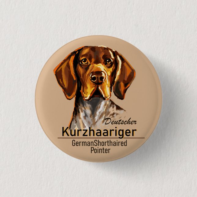 German Shorthaired Pointer Kurzhaar Keychain Button (Front)