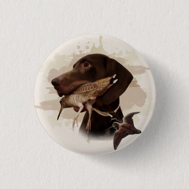 German Shorthaired Pointer,kurzhaar, Tapestry Post Button (Front)