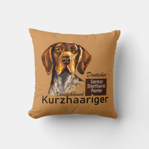 German Shorthaired Pointer Kurzhaar Throw Pillow