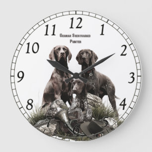 German Shorthaired Pointer Large Clock