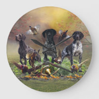 German Shorthaired Pointer Large Clock