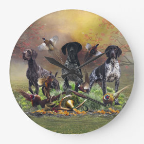 German Shorthaired Pointer Large Clock