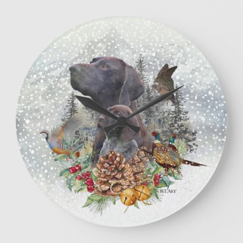 German Shorthaired Pointer    Large Clock