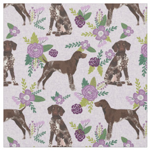 German Shorthaired Pointer lavender florals Fabric