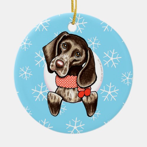 German Shorthaired Pointer Let it Snow Ceramic Ornament