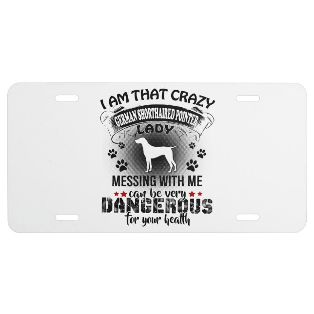German Shorthaired Pointer License Plate Gifts Men (Front)