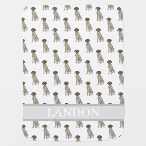 German Shorthaired Pointer Liver  White Baby Blanket