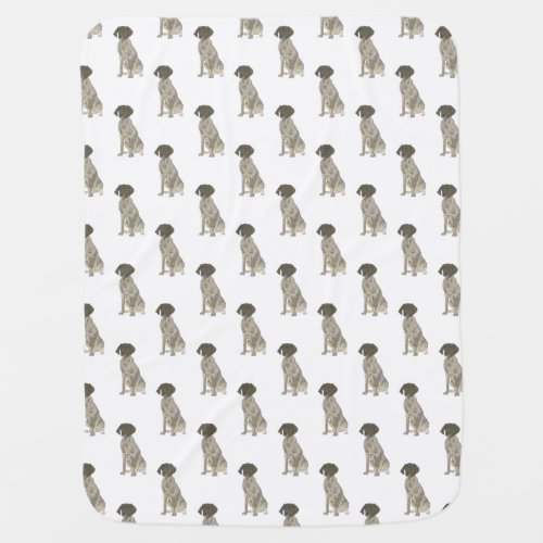 German Shorthaired Pointer Liver  White Baby Blanket