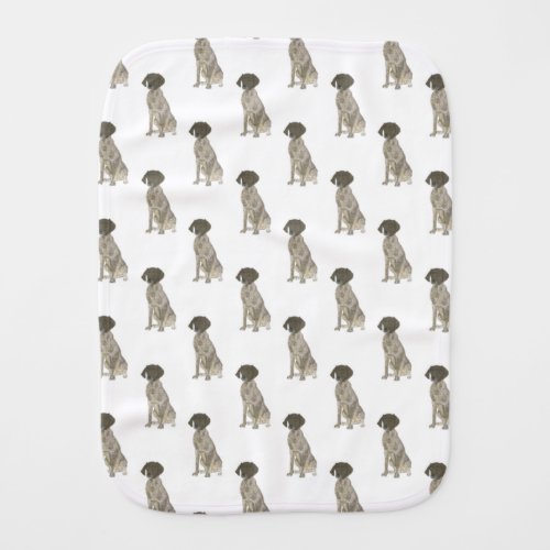 German Shorthaired Pointer Liver  White Baby Burp Cloth