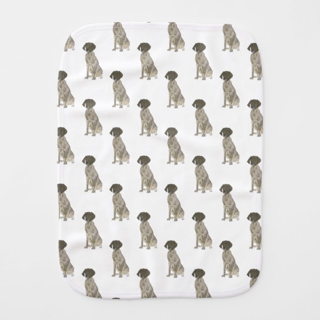 German Shorthaired Pointer (Liver & White) Baby Burp Cloth (Front)