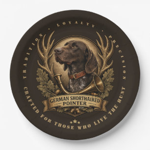 German Shorthaired Pointer Logo Paper Plates