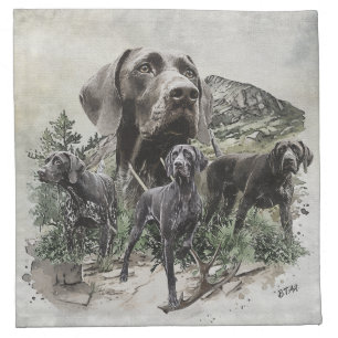 German Shorthaired Pointer Lovers Cloth Napkin