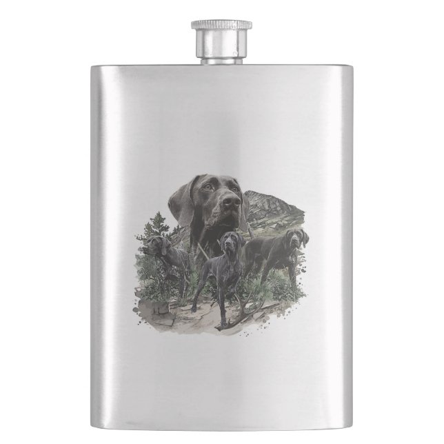 German Shorthaired Pointer Lovers Flask (Front)