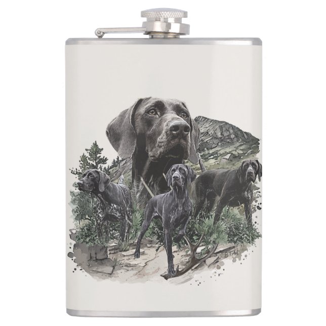 German Shorthaired Pointer Lovers Flask (Front)