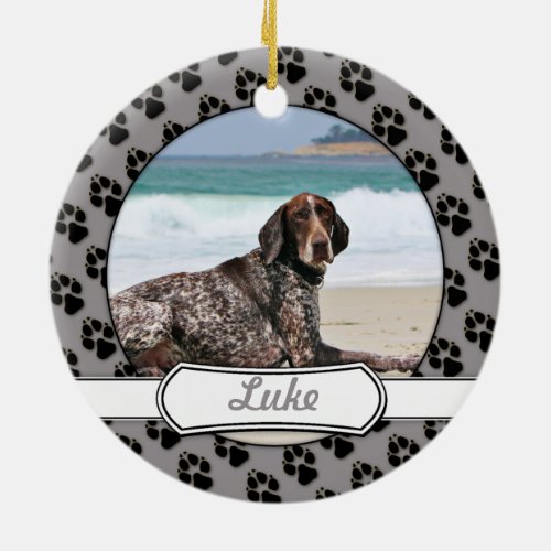 German Shorthaired Pointer _ Luke _ Riley Ceramic Ornament