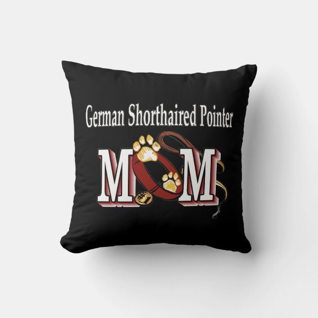 German Shorthaired Pointer Mom Throw Pillow (Front)