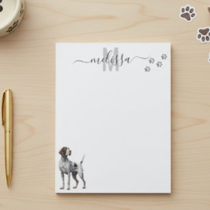 German Shorthaired Pointer Monogram Personalized Notepad
