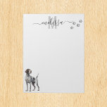 German Shorthaired Pointer Monogram Personalized  Notepad<br><div class="desc">This design may be personalized in the area provided by changing the photo and/or text. Or it can be customized by clicking Personalize this Template and then choosing the click to customize further option and delete or change the color of the background, add text, change the text color or style,...</div>