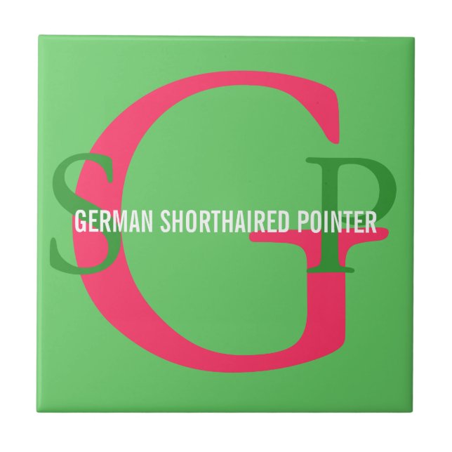 German Shorthaired Pointer Monogram Tile (Front)