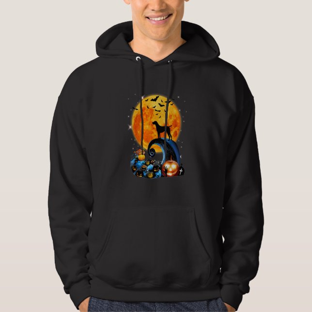 German Shorthaired Pointer Moon Cliff Pumpkin Hall Hoodie (Front)