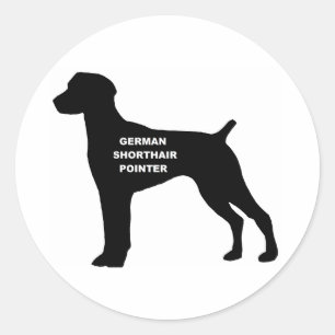 german shorthaired pointer name silhouette classic round sticker