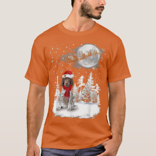 German Shorthaired Pointer On Snow Christmas Moon T-Shirt