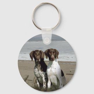 German Shorthaired Pointer On The Beach Keychain